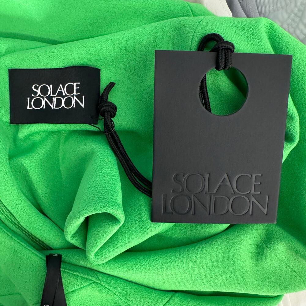 Solace London Lula Midi Dress Gown Formal Mermaid Vibrant Lime Green Size US 4 - Picture 9 of 11